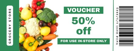 Fresh Vegetables Set With DIscount Coupon Design Template