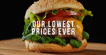 Tasty Burger for Sale Facebook AD Design Template