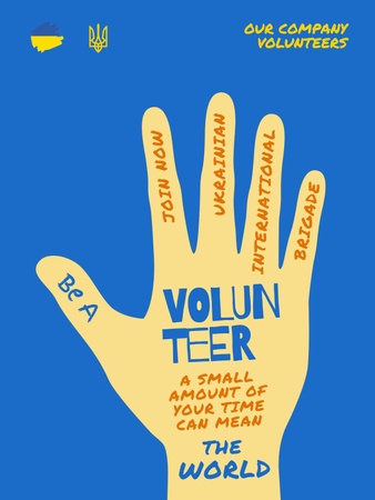 Волонтерство під час війни в Україні з ілюстрацією руки Poster US – шаблон для дизайну