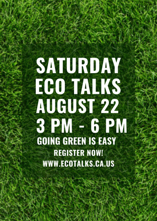 Ecological Event Announcement Green Leaves Texture Flyer A6 Design Template