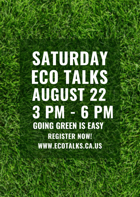 Ecological Event Announcement with Green Grass Flyer A6 Design Template