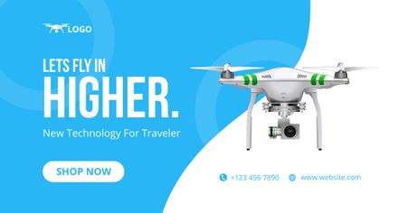 Designvorlage Neues Drohnenangebot für Reisende für Facebook AD