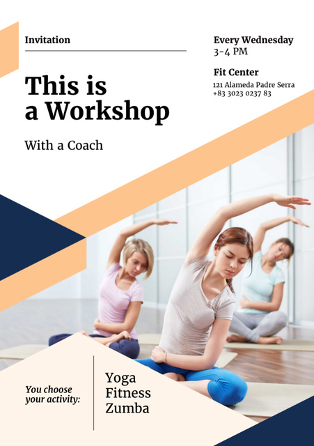 Yoga Workshop or Seminar Flyer A5デザインテンプレート