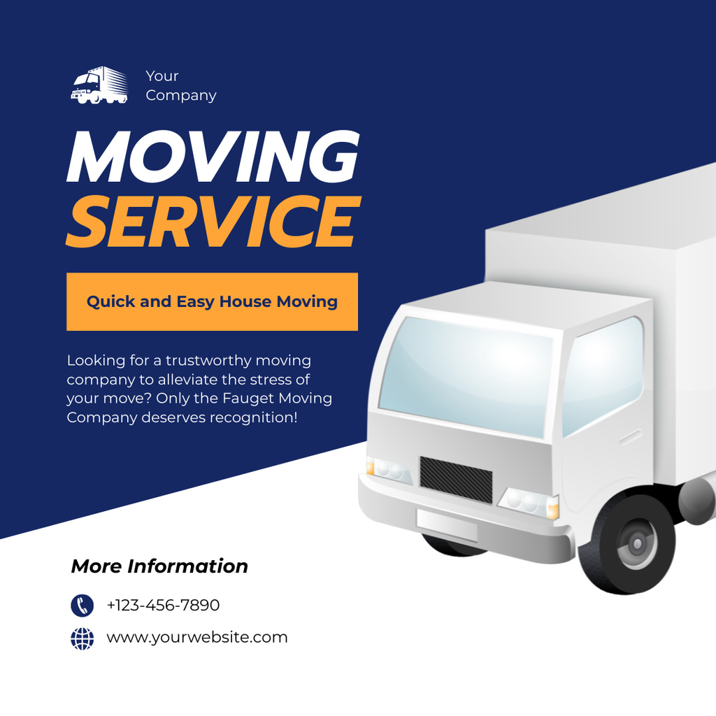 Ontwerpsjabloon van Instagram van Ad of Quick and Easy Home Moving Services