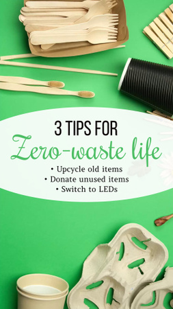 Ontwerpsjabloon van Instagram Video Story van Lijst met ideeën voor een levensstijl zonder afval