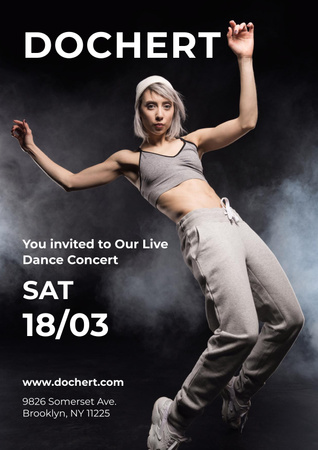 Dance Concert Invitation Poster Design Template