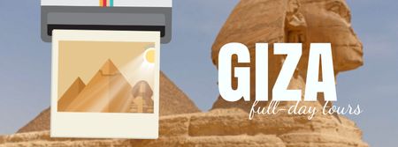 Plantilla de diseño de Giza Pyramids and Sphinx Facebook Video cover 