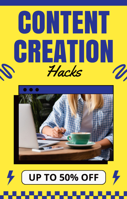 Template di design Content Writing & Editing Hacks With Discounts IGTV Cover