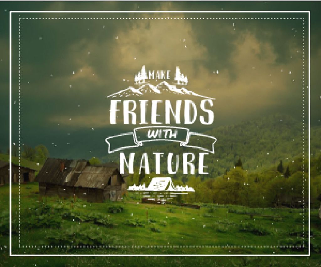 Make friends with nature poster Medium Rectangle Design Template