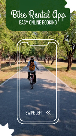 Megbízható kerékpárkölcsönző alkalmazás mobilokhoz TikTok Video tervezősablon