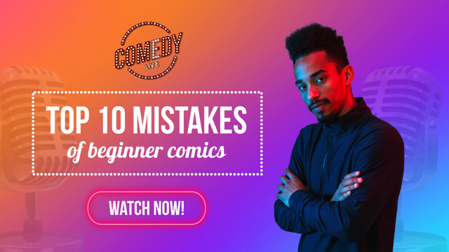 Set Of Mistakes For Beginner Comedians In Episode YouTube intro Design Template