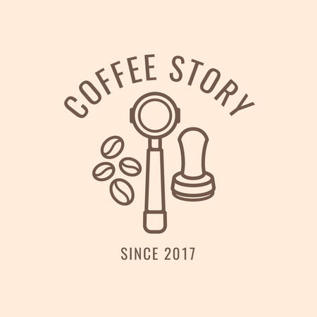 Delicious Coffee in Cafe Logo 1080x1080px Modelo de Design