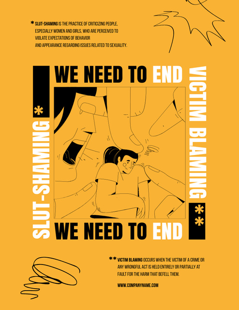 Designvorlage Awareness about Slut-Shaming für Poster 8.5x11in