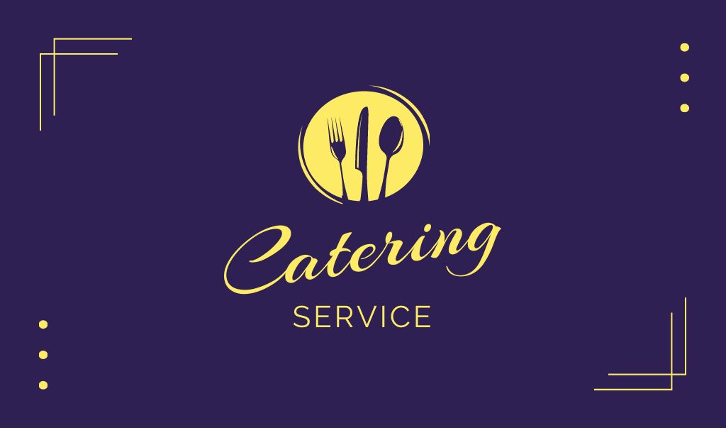 Catering Food Service Offer Business card Modelo de Design