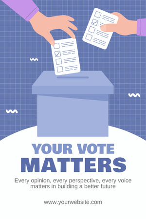 Ontwerpsjabloon van Pinterest van Kiezers gooien hun stembiljetten in de stembus