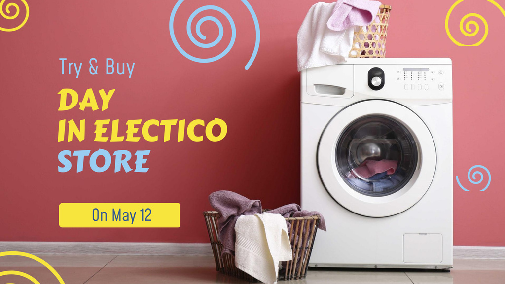 Appliances Offer Laundry by Washing Machine FB event cover Design Template