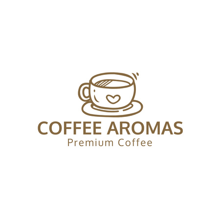 Plantilla de diseño de Offer of Fragrant Coffee Premium Quality in Cafe Logo 1080x1080px 