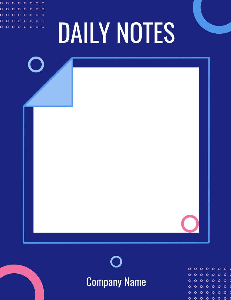 Daily Notes With Geometric Pattern In Blue Notepad 107x139mm Šablona návrhu