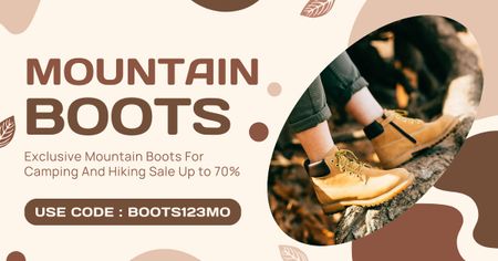Special Offer of Mountain Boots Facebook AD Design Template