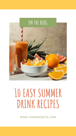 Summer Drinks Recipes Instagram Story Design Template