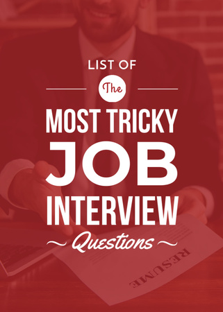 Job Interview Tricks Candidate with Resume Flayer tervezősablon