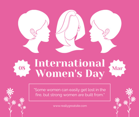 Designvorlage Phrase about Strong Women on International Women's Day für Facebook