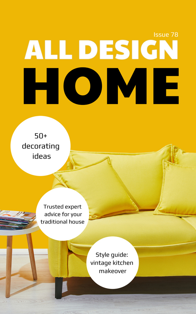 Home Interior Design Ideas And Guide Book Cover – шаблон для дизайну