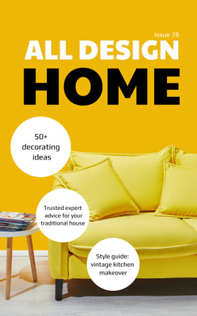 Ontwerpsjabloon van Book Cover van Ideeën en gids voor interieurontwerp voor thuis