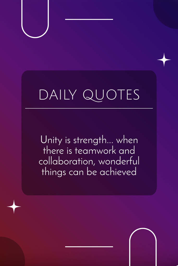 Daily Quote about Unity Pinterest Tasarım Şablonu