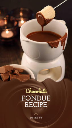 Chocolate Fondue Recipe Ad Instagram Story tervezősablon