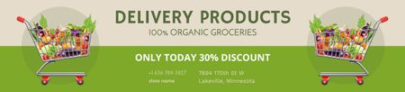 Offer of Grocery Products Delivery Ebay Store Billboard Design Template