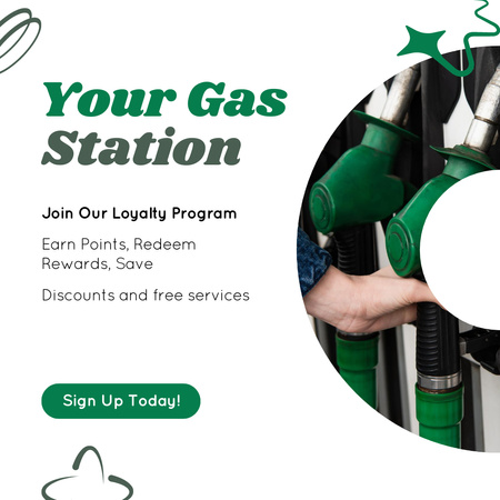 Anúncio do programa de fidelidade para clientes de postos de gasolina Instagram Modelo de Design