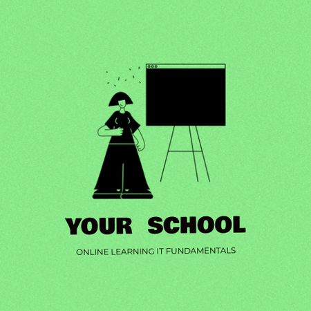 Template di design Corsi di apprendimento online fondamentali Annuncio Animated Logo