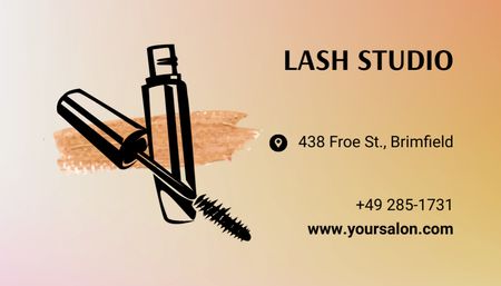 Beauty Salon Services Ad with Female Eyes Illustration Business Card US Design Template