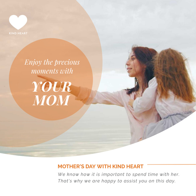 Mother and daughter by the sea on Mothers Day Animated Post – шаблон для дизайну
