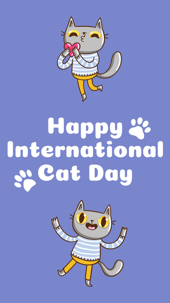 Plantilla de diseño de International Cat Day Announcement Instagram Story 