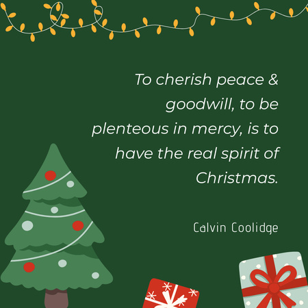 Рождественская цитата с украшенной елкой Instagram – шаблон для дизайна
