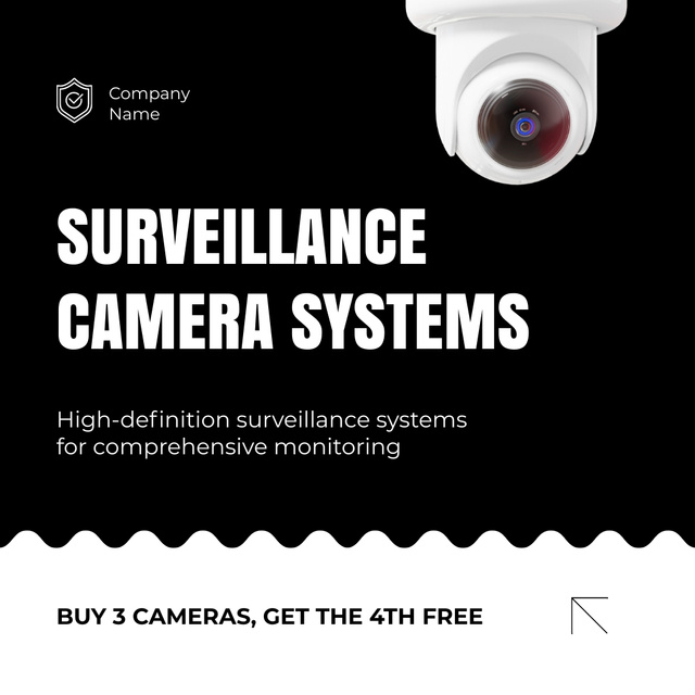 Szablon projektu Surveillance Cameras for Your Security Animated Post