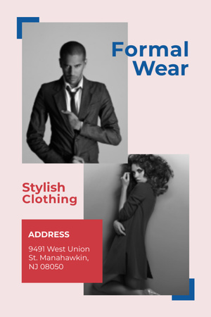 Formal Wear Clothing Store Offer Ad Postcard 4x6in Vertical Modelo de Design