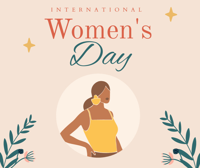 International Women's Day Holiday Celebration Announcement Facebookデザインテンプレート