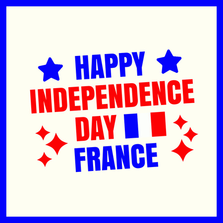 Oslava Dne nezávislosti Francie Instagram Šablona návrhu