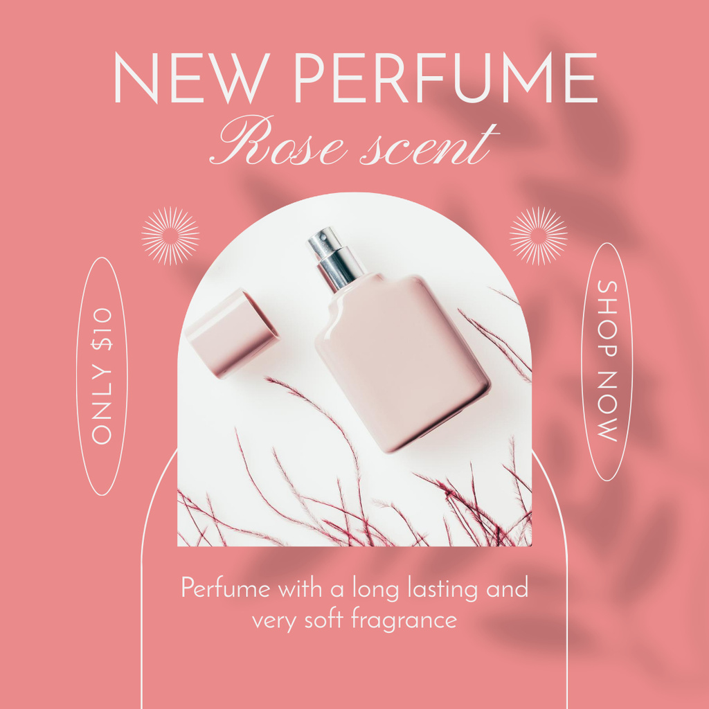 Modèle de visuel New Perfume with Rose Scent - Instagram AD