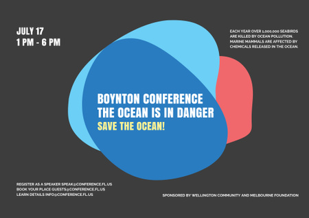 Boynton conference the ocean is in danger Poster B2 Horizontal Design Template