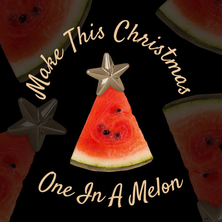 Christmas Greeting with Funny Watermelon Instagram Design Template