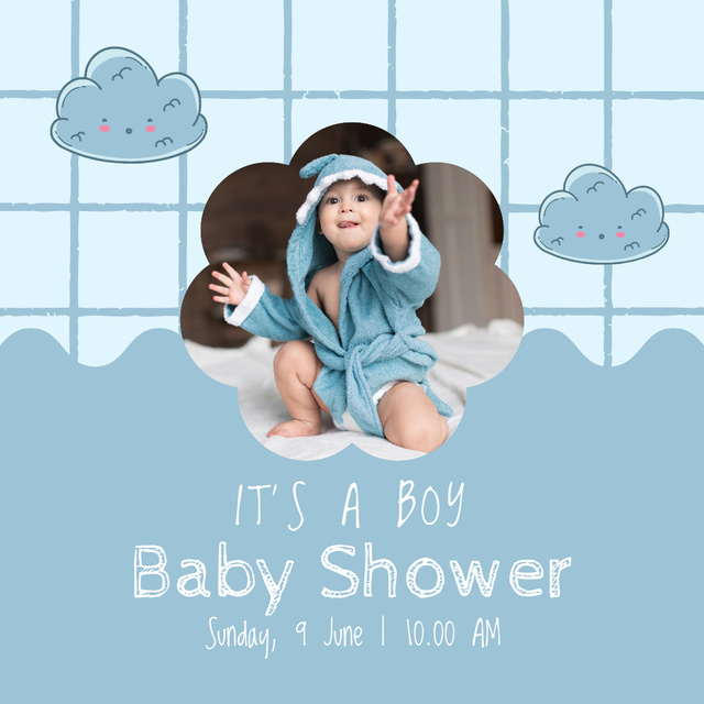 Babysitting Services Offer with Cute Little Baby Animated Postデザインテンプレート