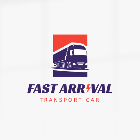 Fast Truck Delivery Promotion Logo 1080x1080pxデザインテンプレート