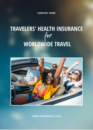 Modèle de visuel Health Insurance Offer for Tourists with Young People in Cabriolet - Flayer