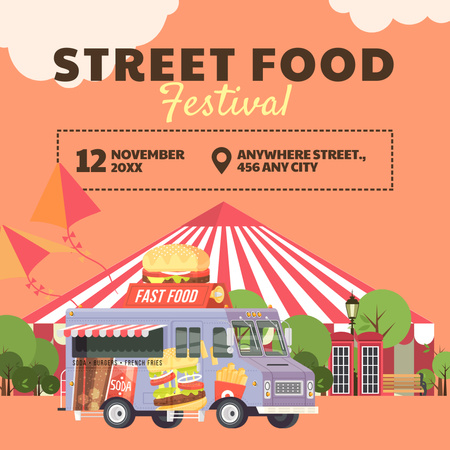 Street Food Festival Instagram Šablona návrhu