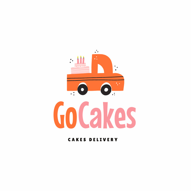Emblem of Cake Delivery Logo Design Template