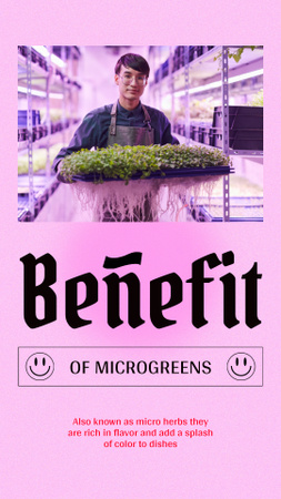 Designvorlage landwirt hält mikro-grüne für Instagram Story